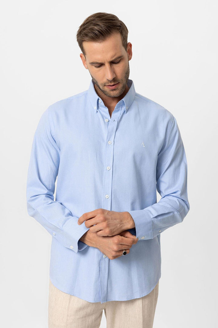 ANT Slim Fit Men's Shirt with Buttoned Collar - Brest