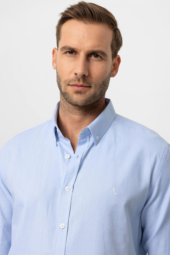 ANT Slim Fit Men's Shirt with Buttoned Collar - Brest