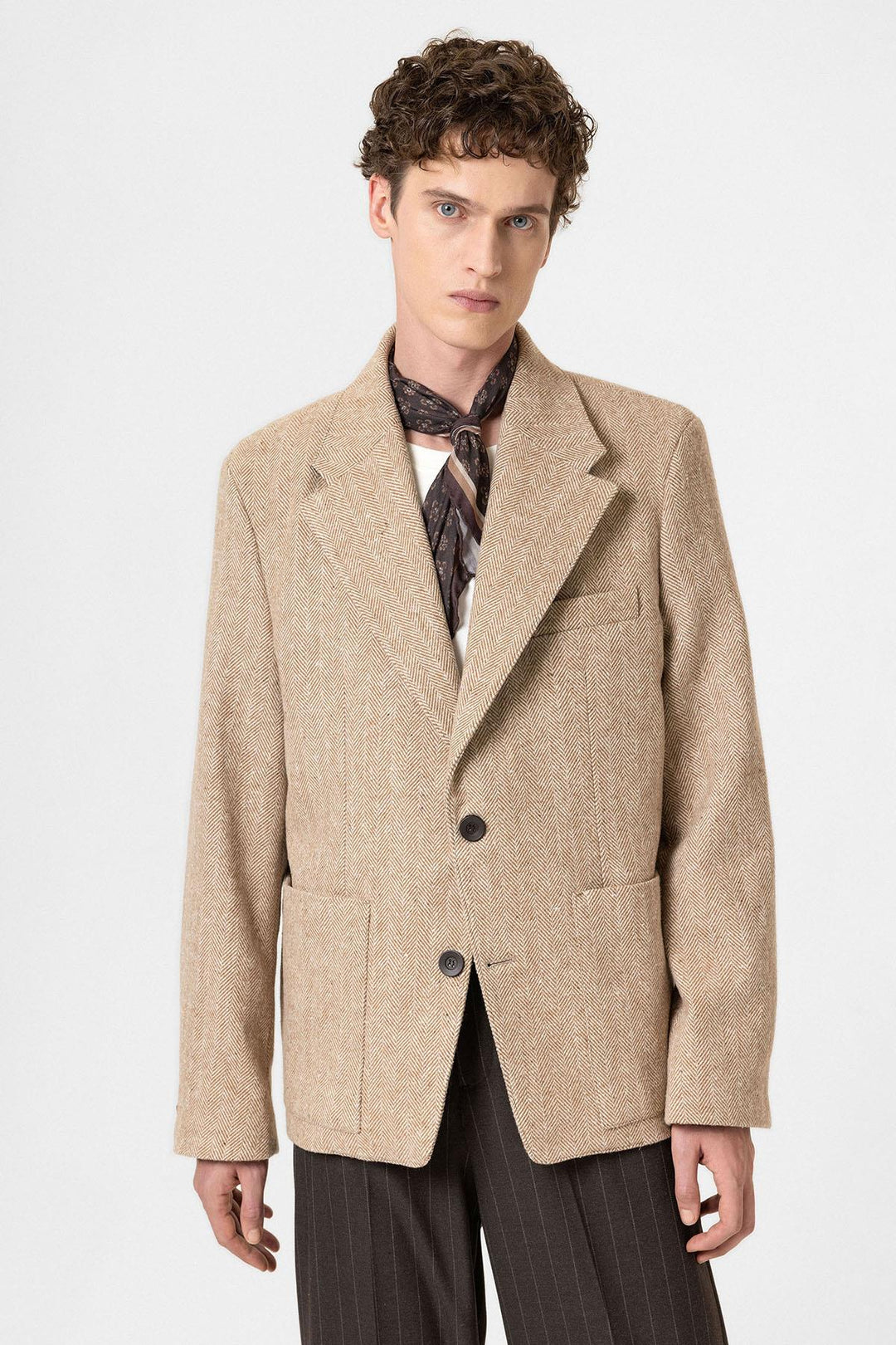 ANT Antioch Mr. Herringbone Patterned Oversized Men's Blazer Jacket - Rochester