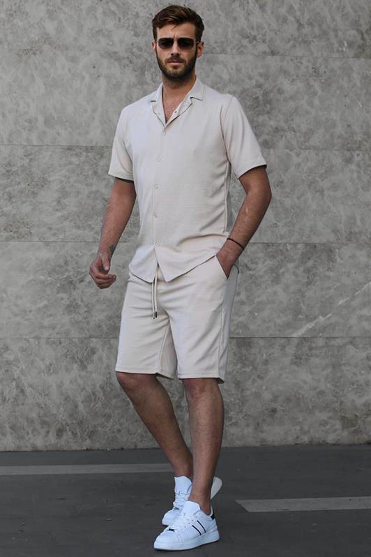 MDX Beige Basic Men's Shirt Set 5918 - Asheville