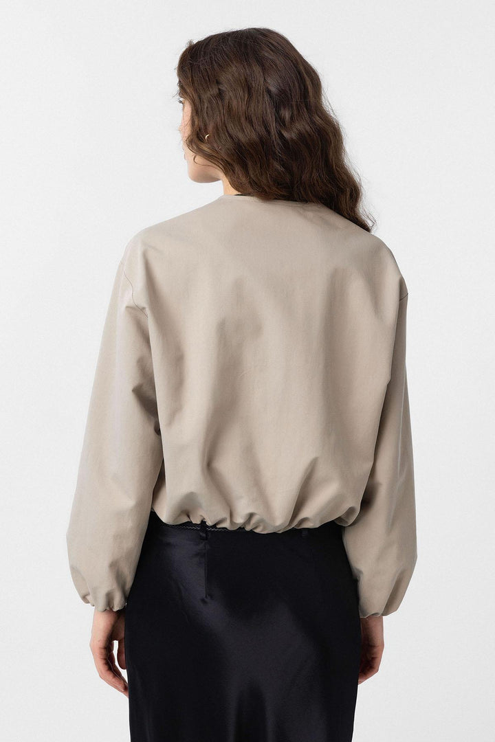 ANT Antioch Bej Crop Women's Bomber Jacket - Pavlohrad