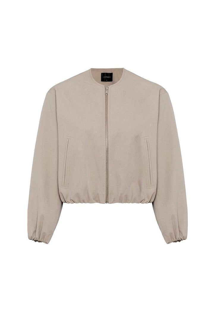 ANT Antioch Bej Crop Women's Bomber Jacket - Pavlohrad