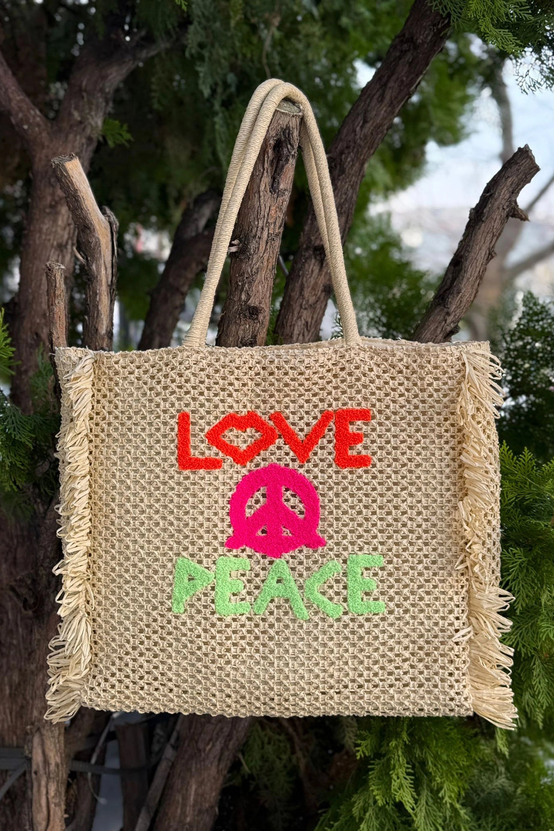 Beige Crochet Embroidered Straw Bag BCNSV-25CNT-064 - Estepona
