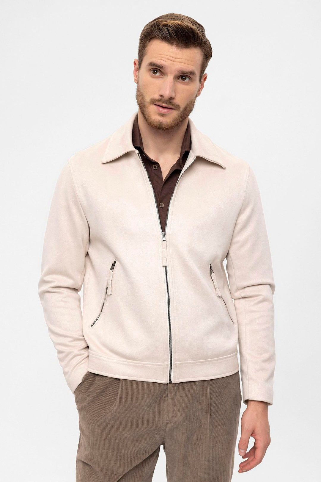 ANT Antioch Men's Suede Jacket with Zipper - Irpin