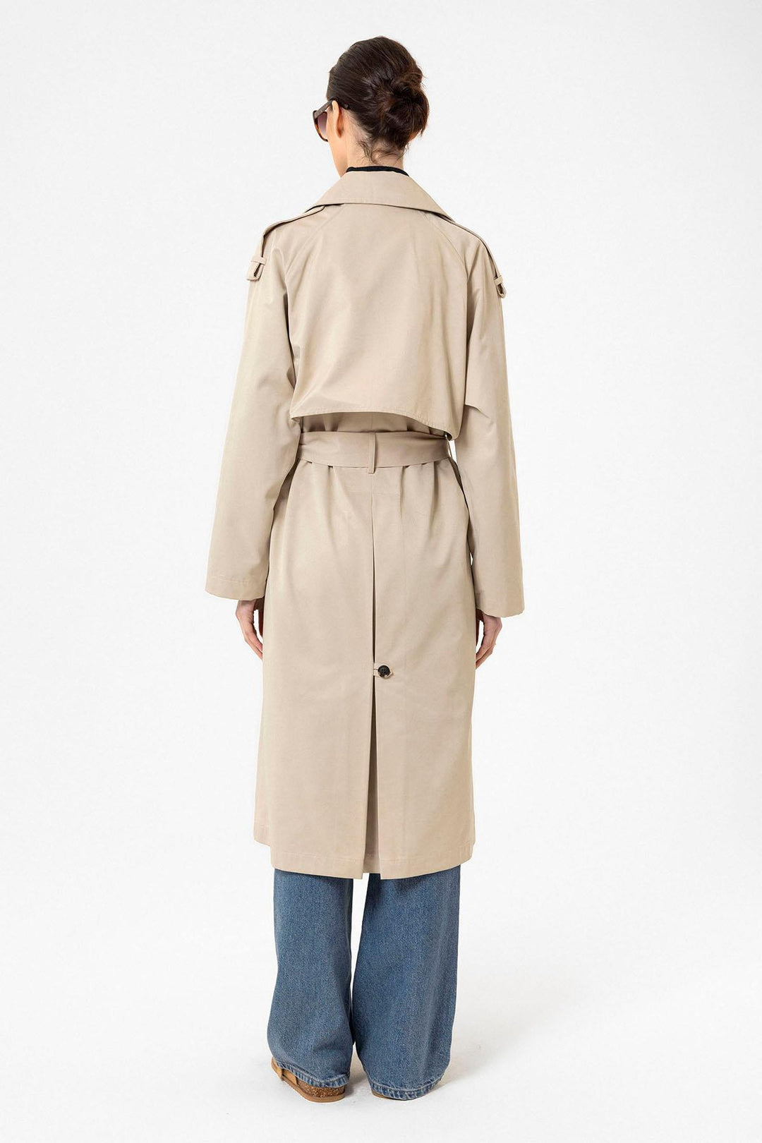 ANT Antioch Lord Women's Belted Long Trench Coat - Brentwood