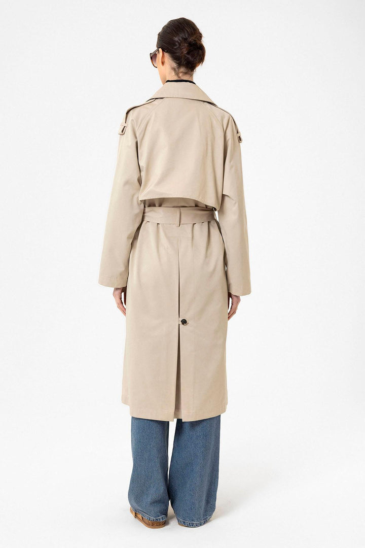 ANT Antioch Lord Women's Belted Long Trench Coat - Brentwood