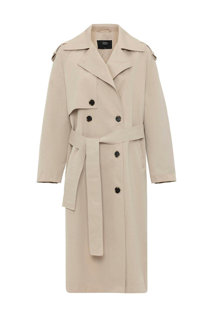 ANT Antioch Lord Women's Belted Long Trench Coat - Brentwood