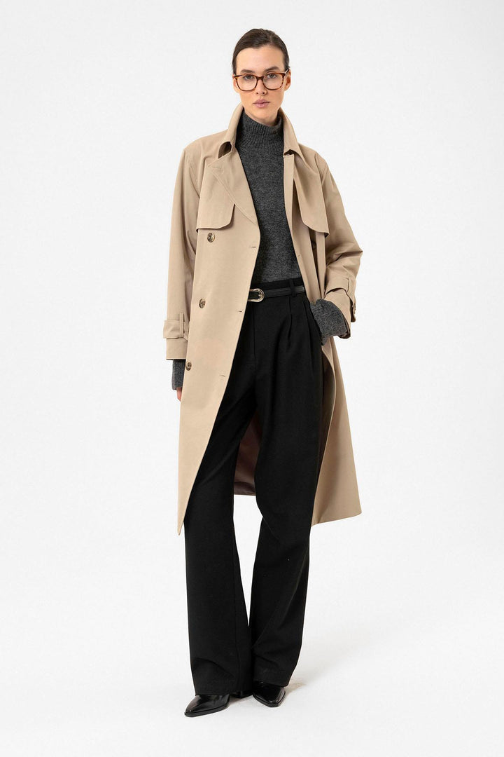 ANT Antioch Lord Woman Double Breasted Belted Trench Coat - Davis