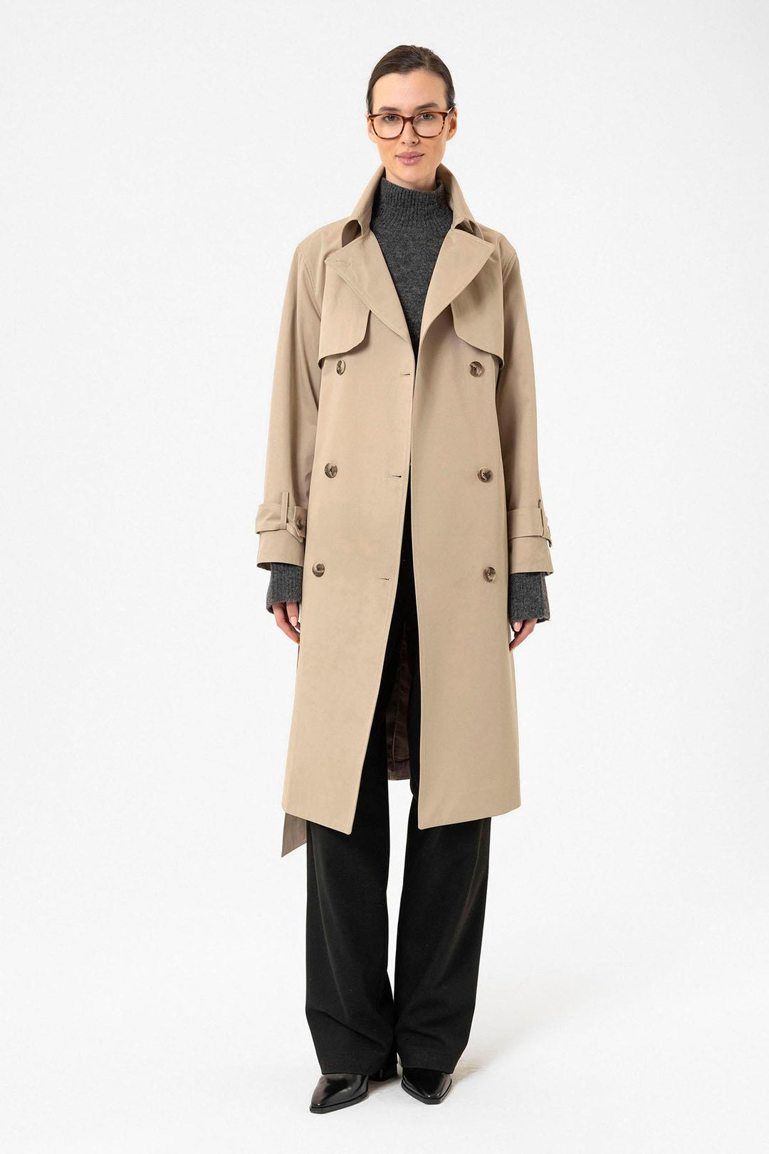 ANT Antioch Lord Woman Double Breasted Belted Trench Coat - Davis