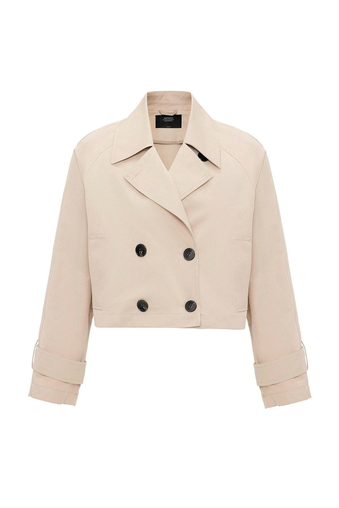 ANT Antioch Women's Beige Double-Breasted Short Trench Coat - Neuilly-sur-Seine