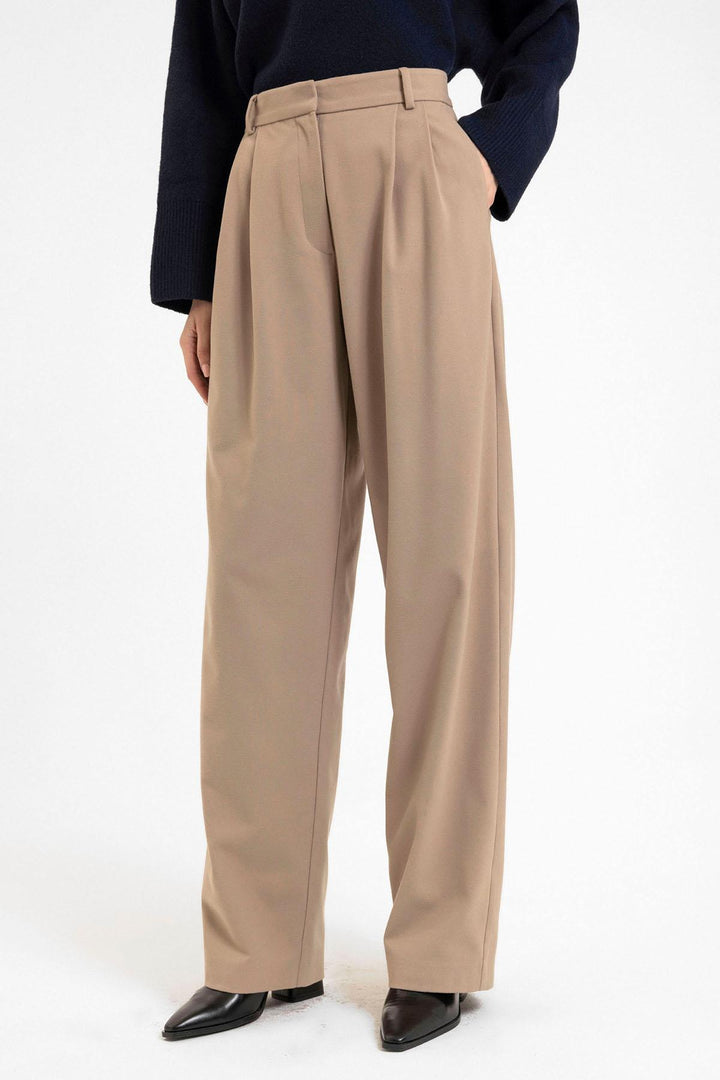 ANT Antioch Women's High Waist Pants with Detailed Straight Fit - Brossard