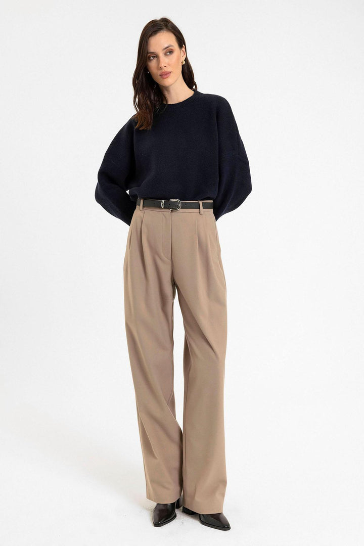 ANT Antioch Women's High Waist Pants with Detailed Straight Fit - Brossard