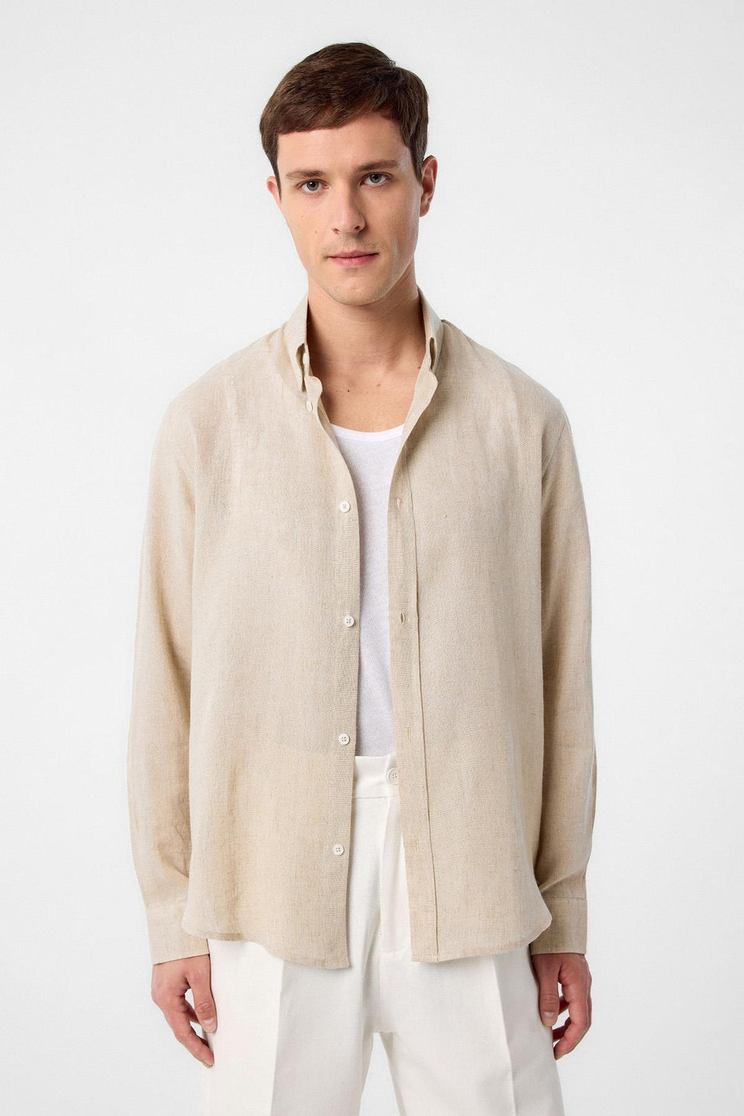 ANT Antioch Men's Shirt with Collar Buttoned with Mixed Fabric - Mechelen