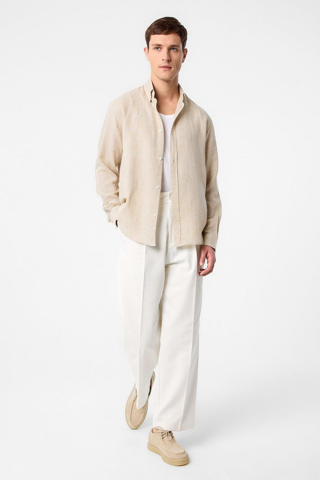 ANT Antioch Men's Shirt with Collar Buttoned with Mixed Fabric - Mechelen