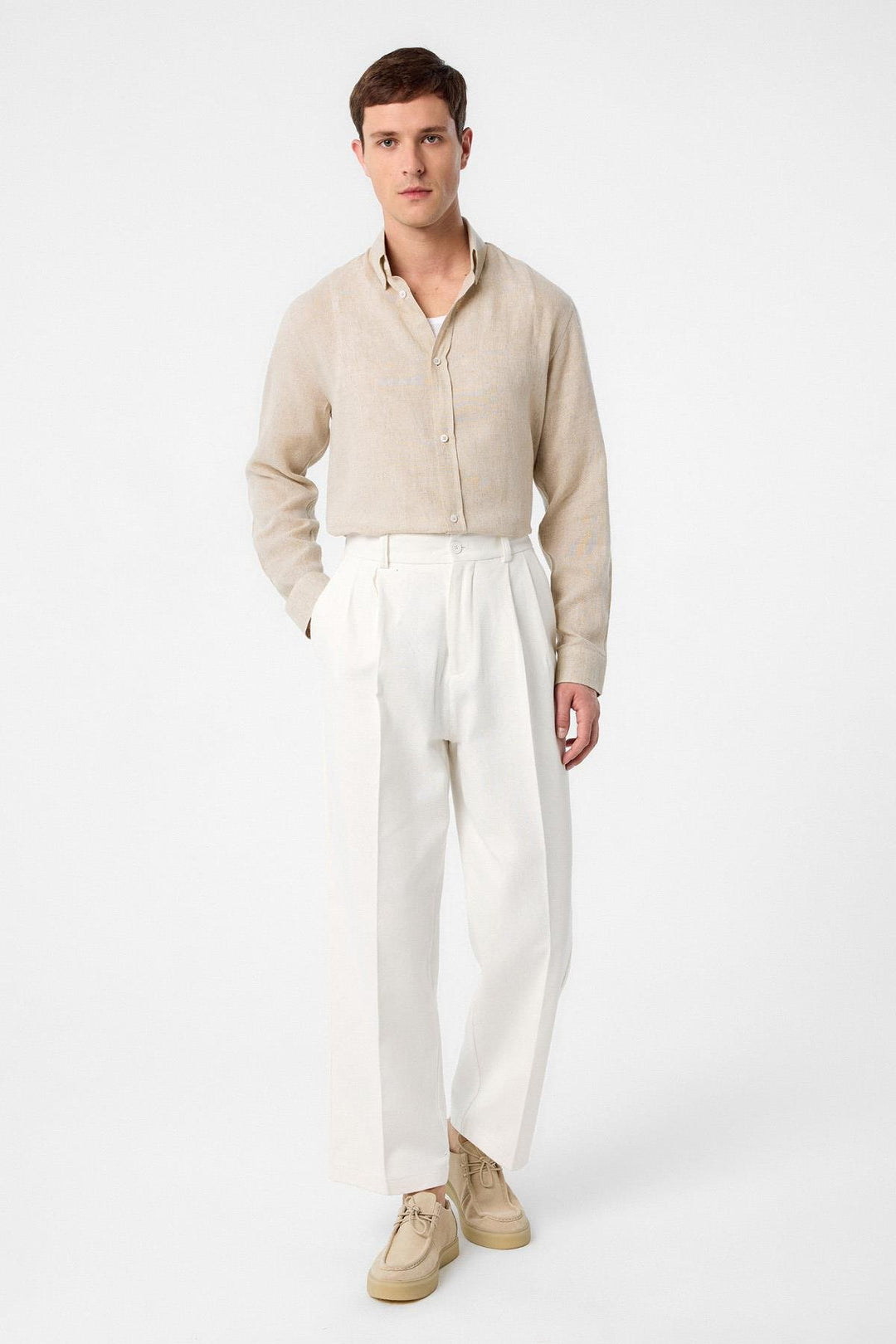 ANT Antioch Men's Shirt with Collar Buttoned with Mixed Fabric - Mechelen