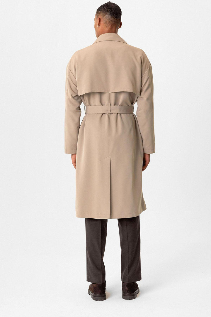 ANT Double Breasted Closure Belted Trench Coat - Manhattan Beach