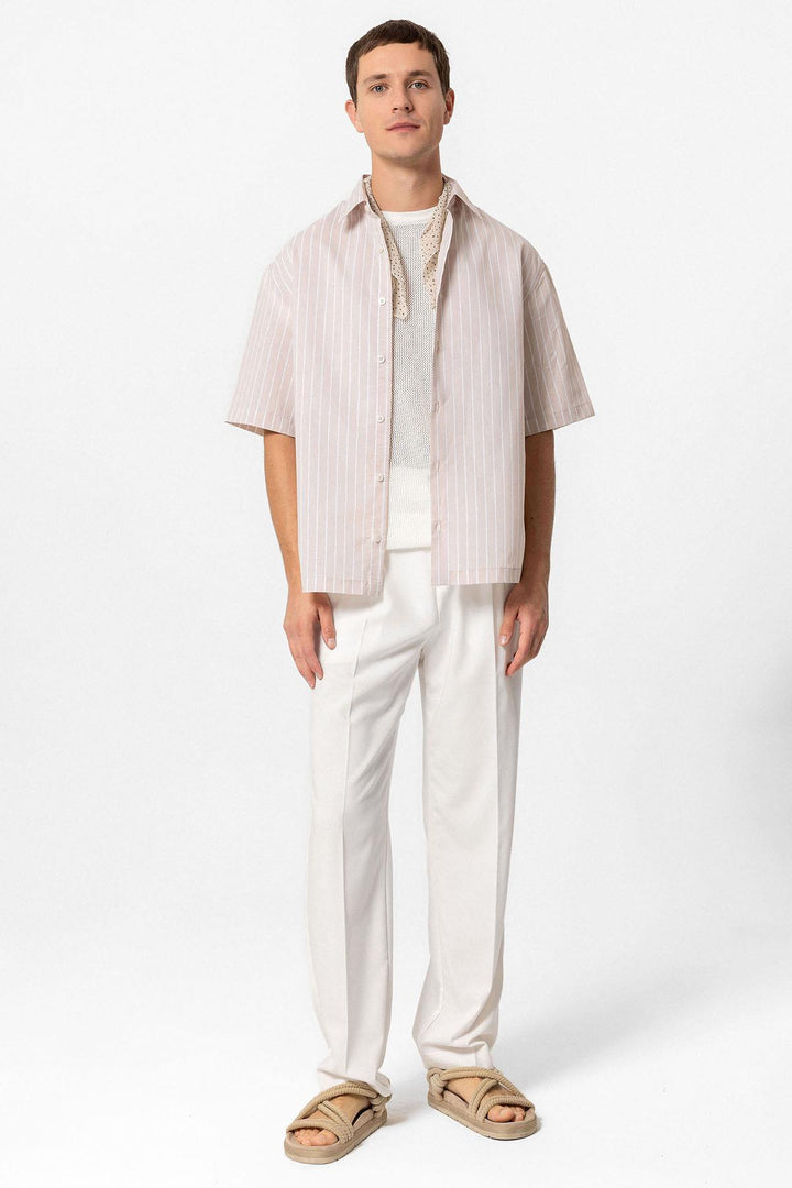 ANT Oversized Short Sleeve Striped Men's Shirt - Horlivka