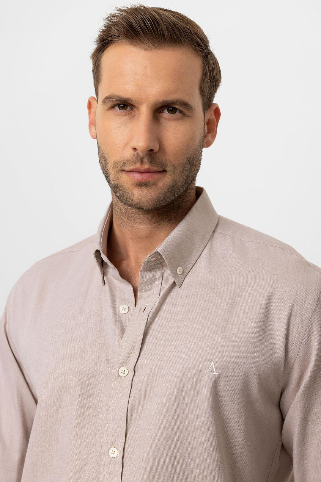ANT Slim Fit Men's Shirt with Buttoned Collar - Den Helder