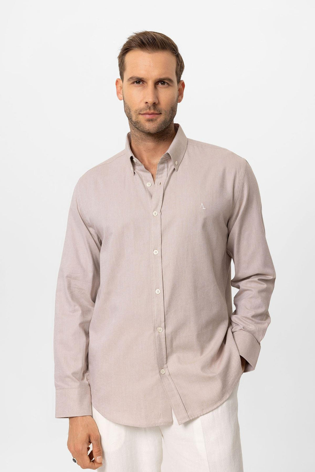 ANT Slim Fit Men's Shirt with Buttoned Collar - Den Helder