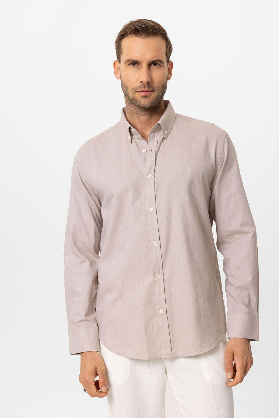 ANT Slim Fit Men's Shirt with Buttoned Collar - Den Helder