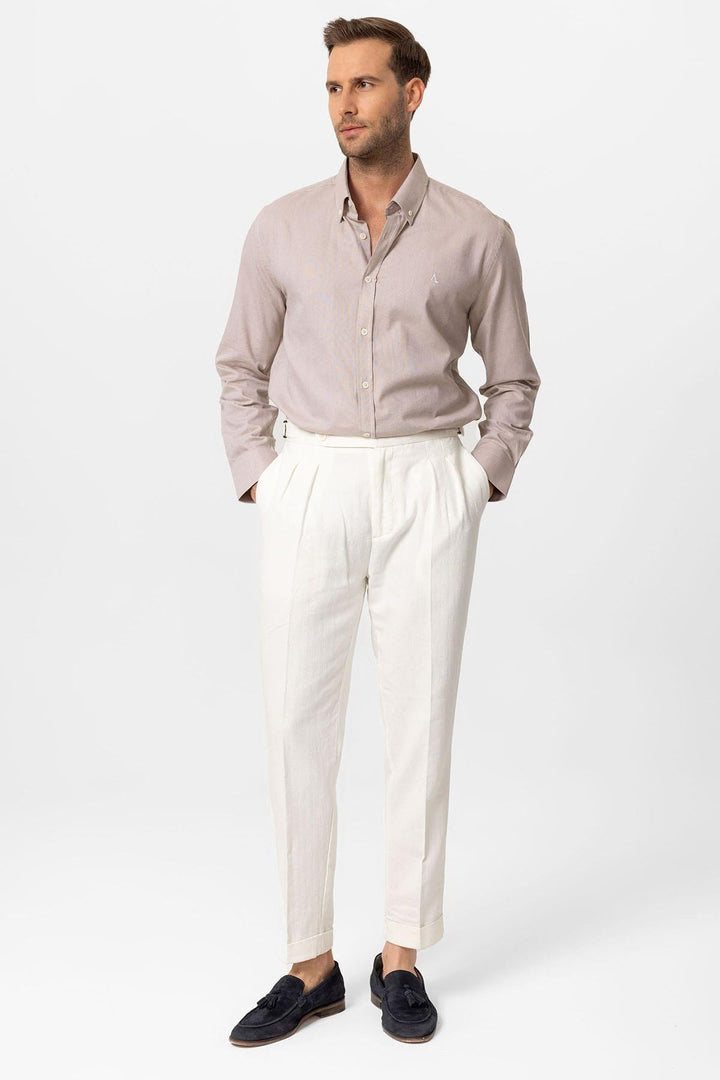 ANT Slim Fit Men's Shirt with Buttoned Collar - Den Helder