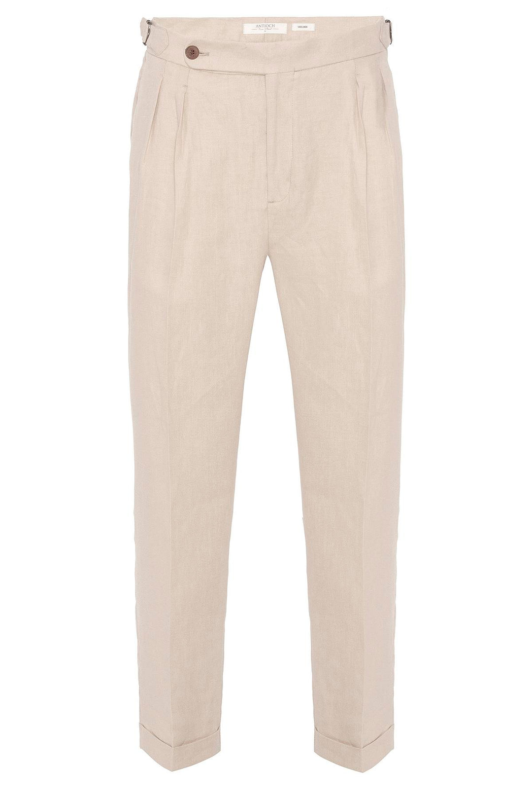 ANT High Waist 100% Linen Pleated Men's Pants - Woodstock