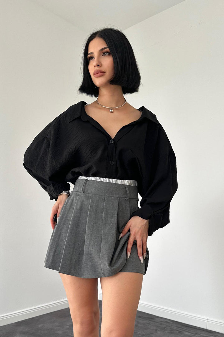 ELS Elastic Waist Skirt Shorts - Gray - Newcastle under Lyme