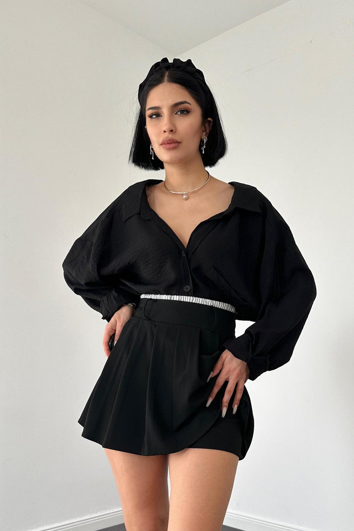 ELS Elastic Waist Skirt Shorts - Black - Kaunas