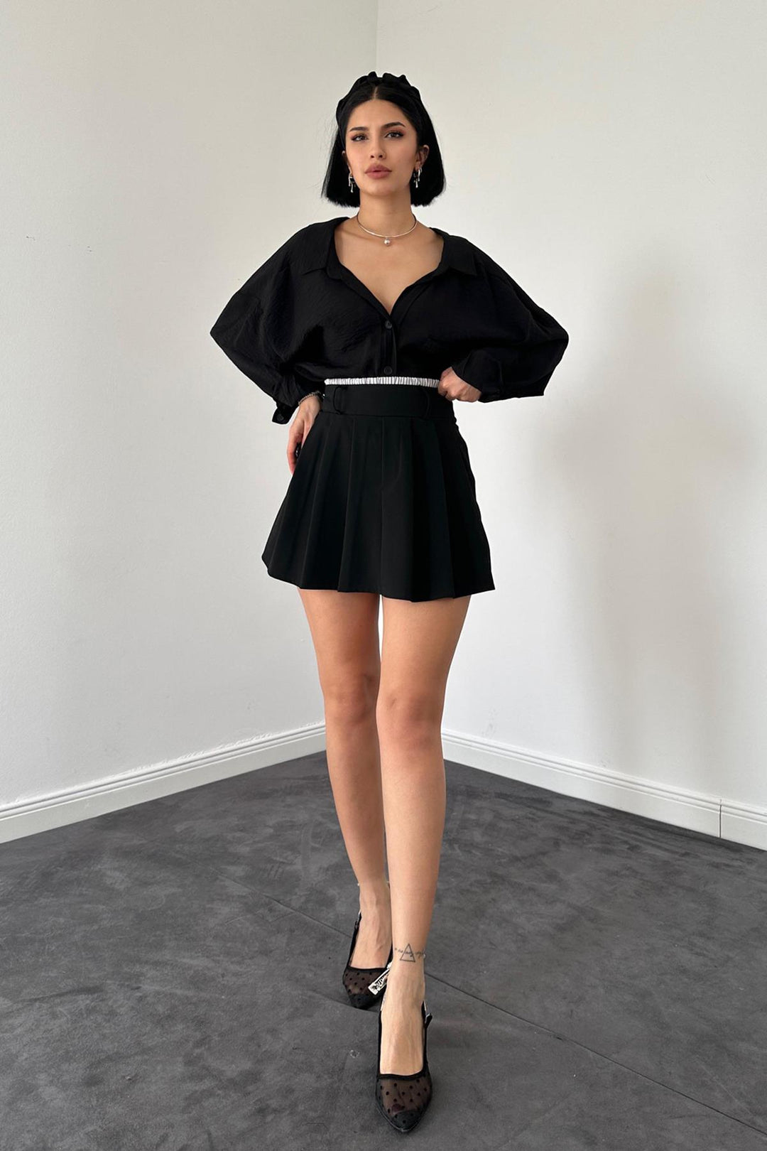 ELS Elastic Waist Skirt Shorts - Black - Kaunas
