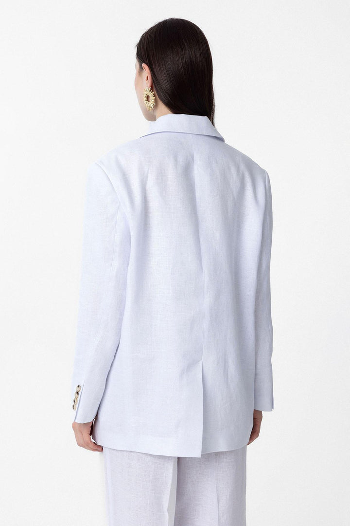 ANT Antioch White 100% Linen Women's Blazer Jacket - Dublin