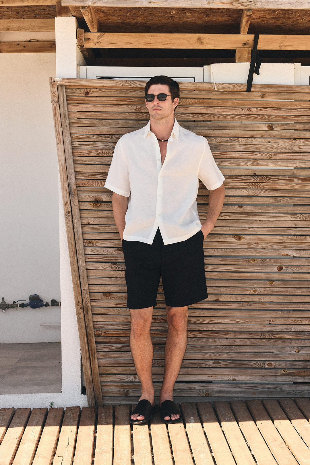 ANT Antioch White 100% Linen Relaxed Fit Men's Shirt - Oakton