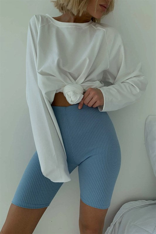 MDX White Basic Bicycle Neck Women's Sweatshirt MG1676 - Coatbridge