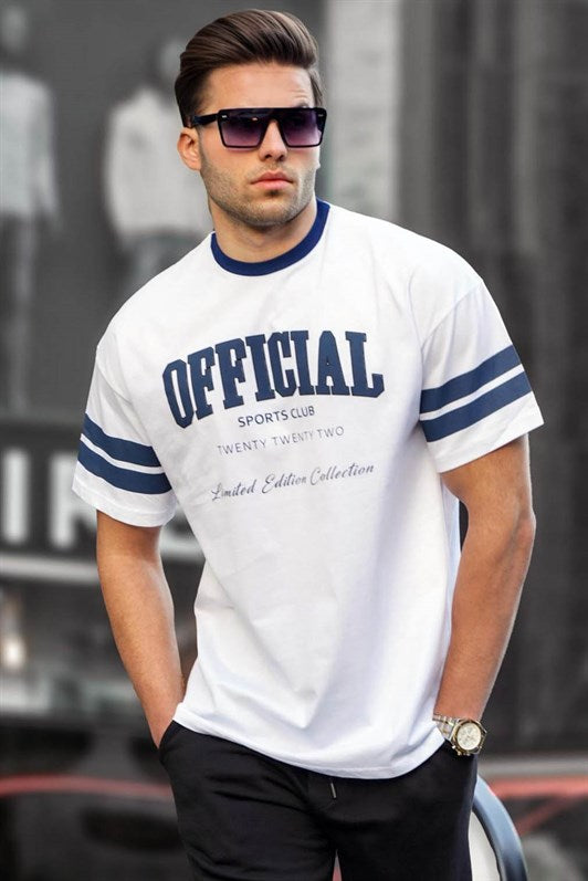 MDX White Printed Oversized Men's T-shirt - Aalst