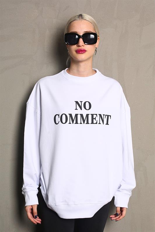 MDX White Bicycle Print Oversized Women's Sweatshirt MG1902 - Apan
