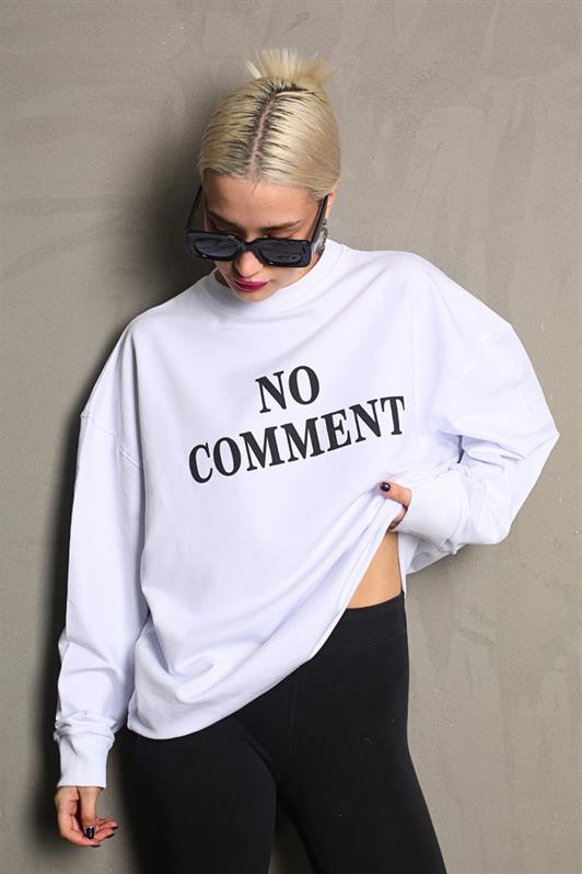 MDX White Bicycle Print Oversized Women's Sweatshirt MG1902 - Apan