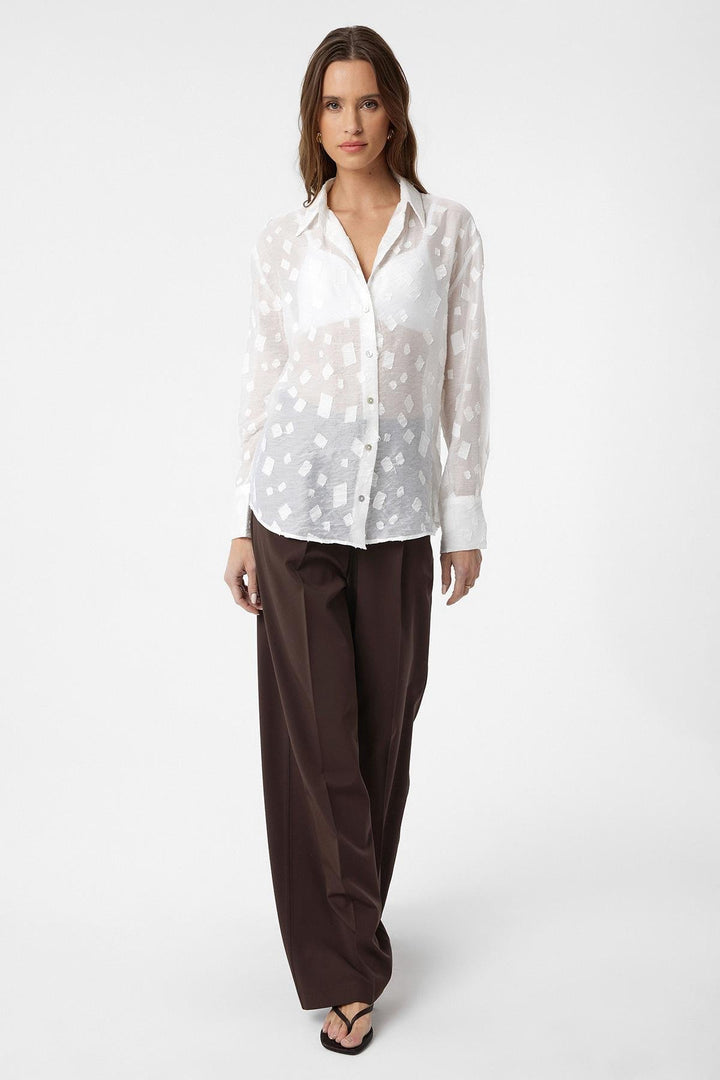 ANT Antioch White Patterned Sheer Shirt - Spring