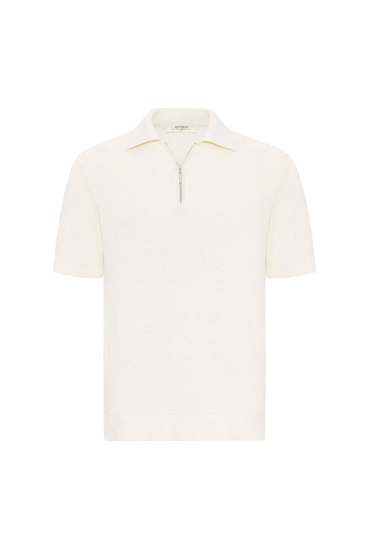ANT Antioch White Zippered Woven Men's Knit T-Shirt - San Francisco