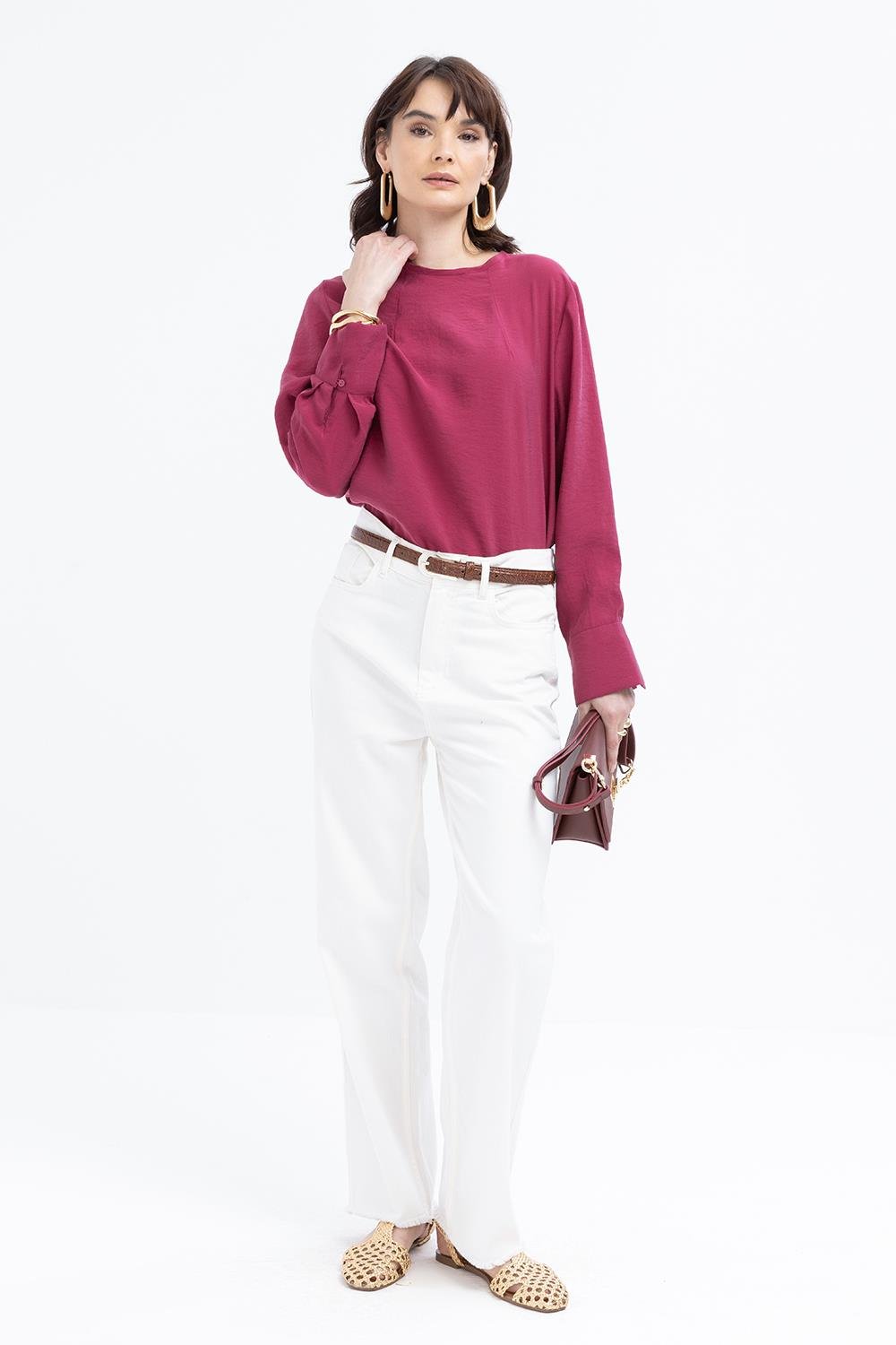 TLD Women Allday White Wide Leg Denim Pants - Nogales