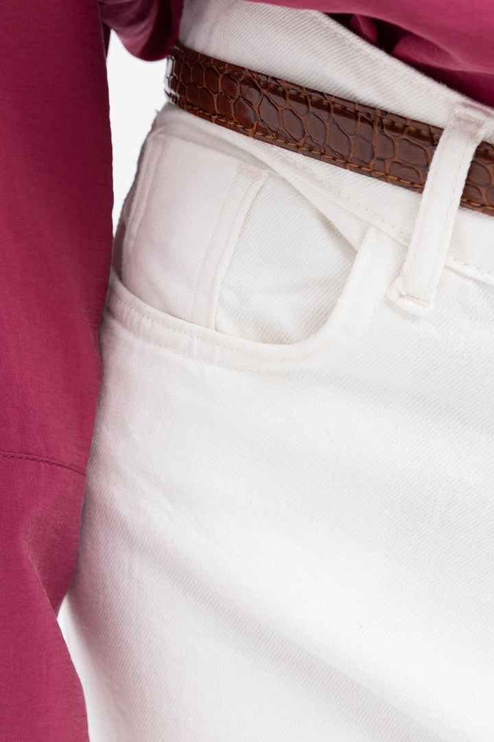 TLD Women Allday White Wide Leg Denim Pants - Nogales