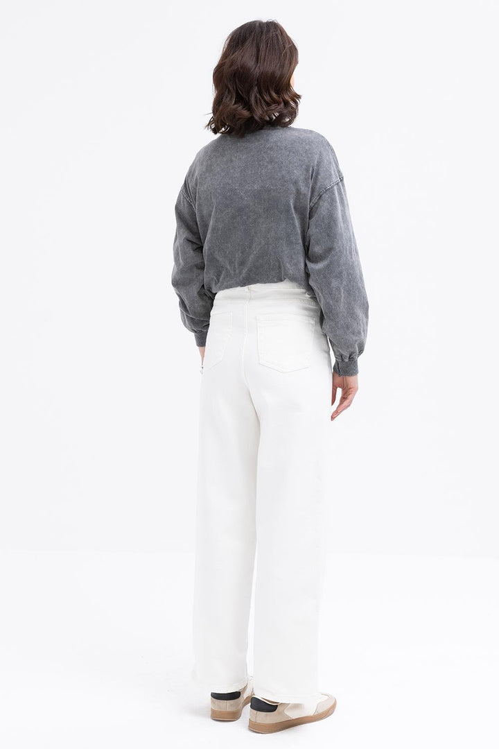 TLD Women Allday White Wide Leg Denim Pants - Scarborough