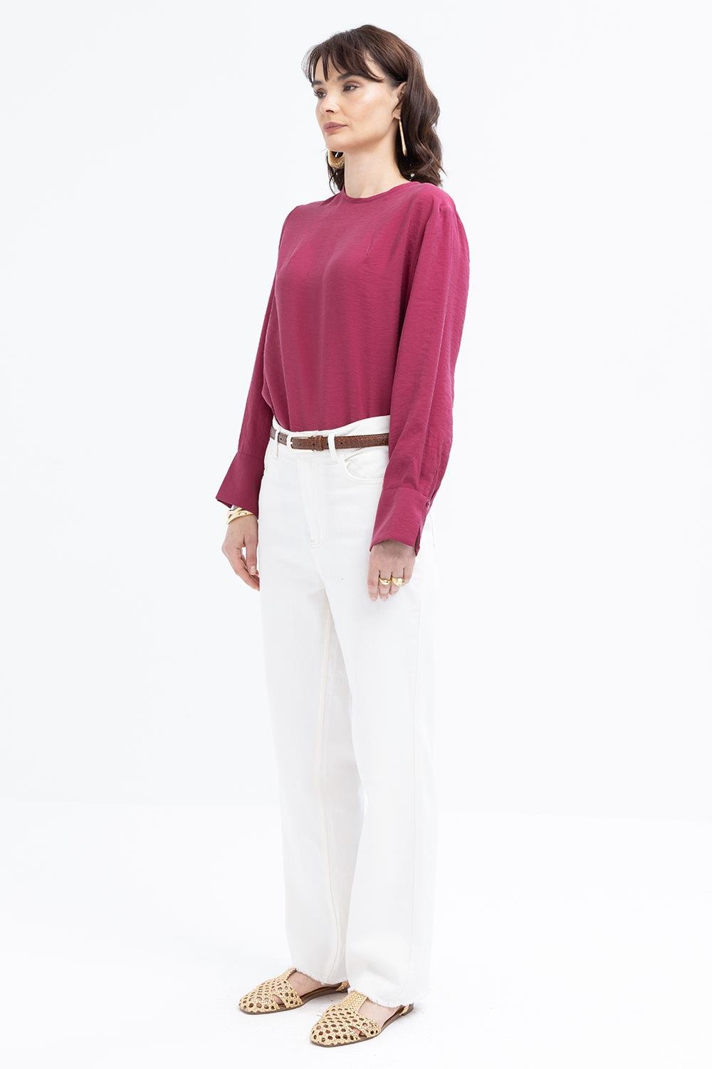 TLD Women Allday White Wide Leg Denim Pants - Nogales