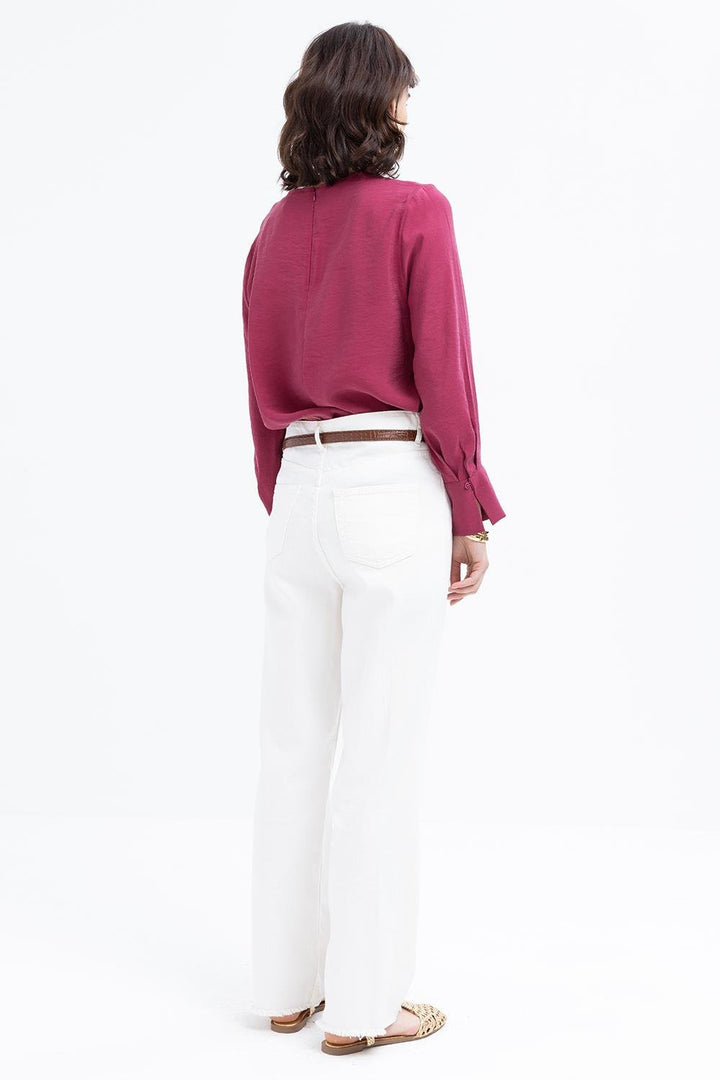 TLD Women Allday White Wide Leg Denim Pants - Nogales