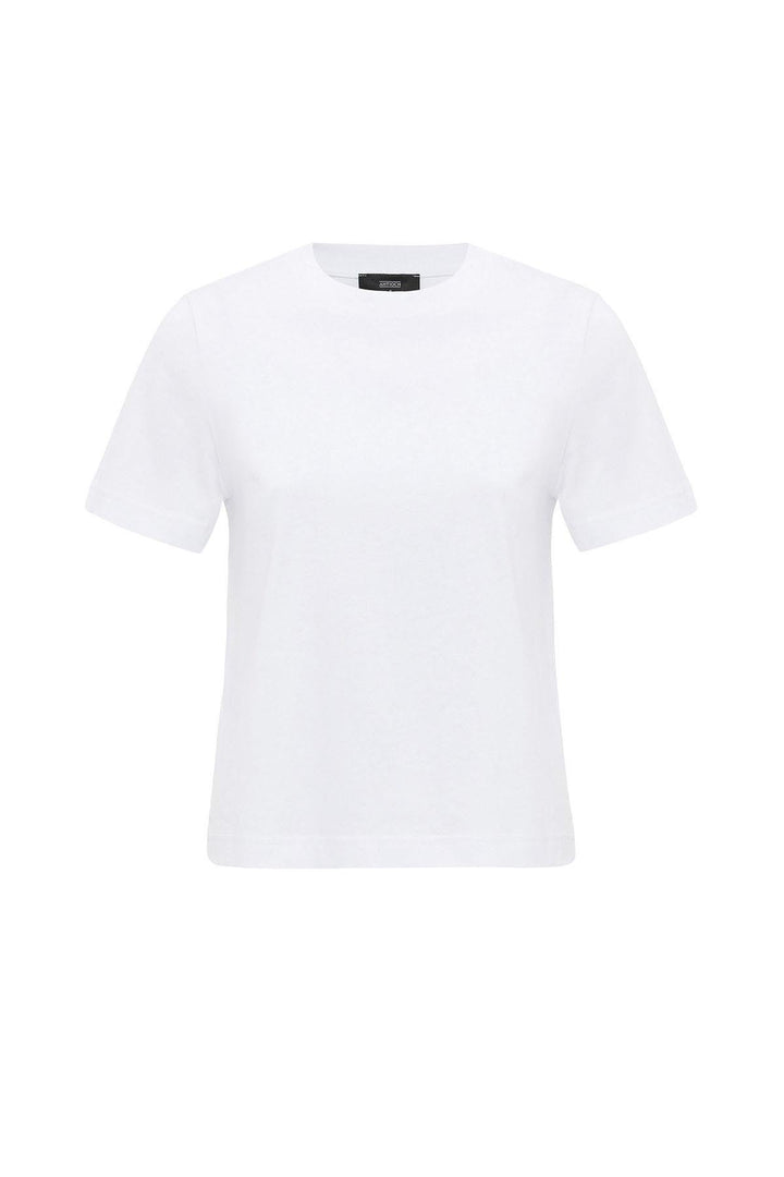 ANT Antioch White Women's Bicycle Collar Basic T-Shirt - Bergamo