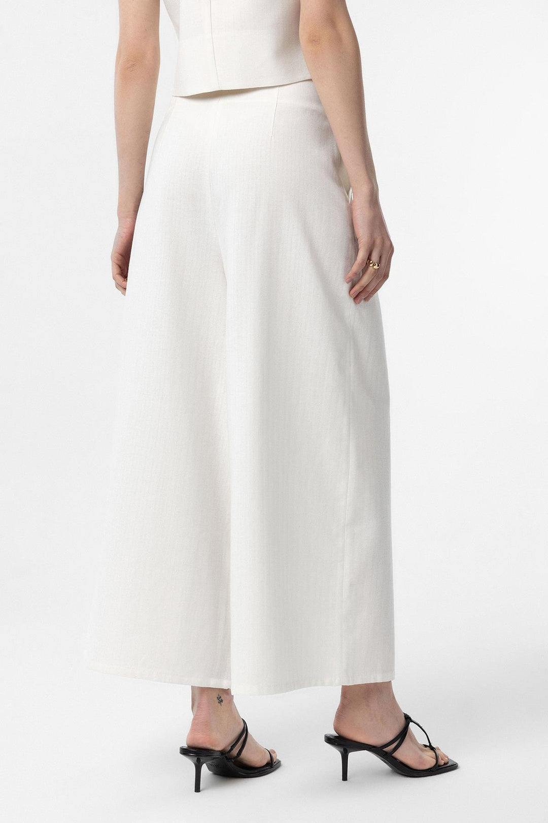 ANT Antioch White Linen Blend Women's Culotte Pants - Orland Park