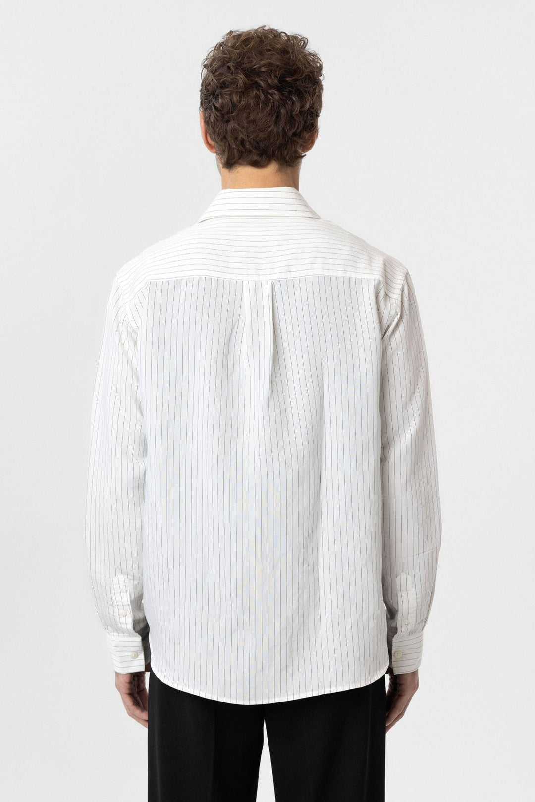 ANT Antioch White Modal Fabric Relax Fit Striped Men's Shirt - Bad Homburg