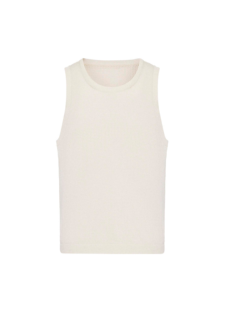 ANT Antioch White Knitted Texture Men's Tank Top - Moncton