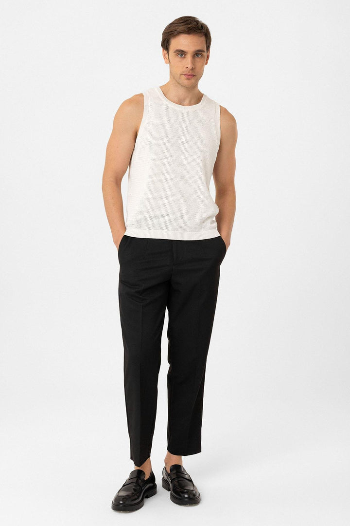 ANT Antioch White Knitted Texture Men's Tank Top - Moncton