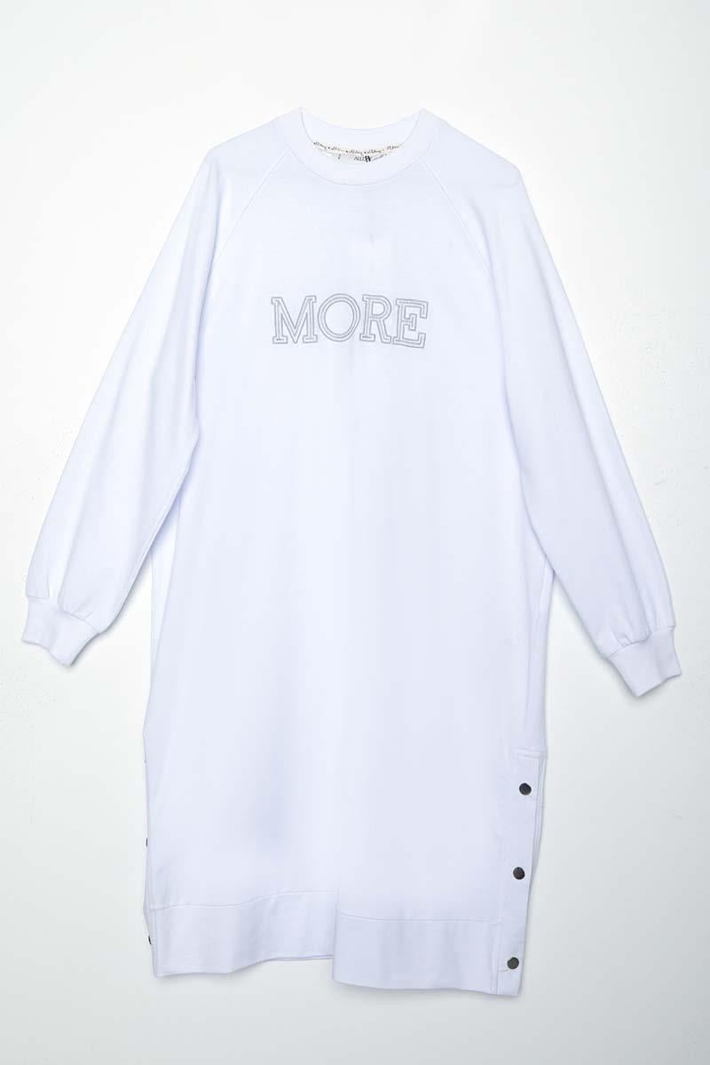 TLD Women Allday White Embroidered Sweat Tunic - Toowoomba
