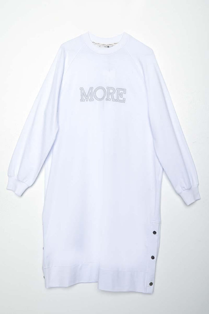 TLD Women Allday White Embroidered Sweat Tunic - Toowoomba