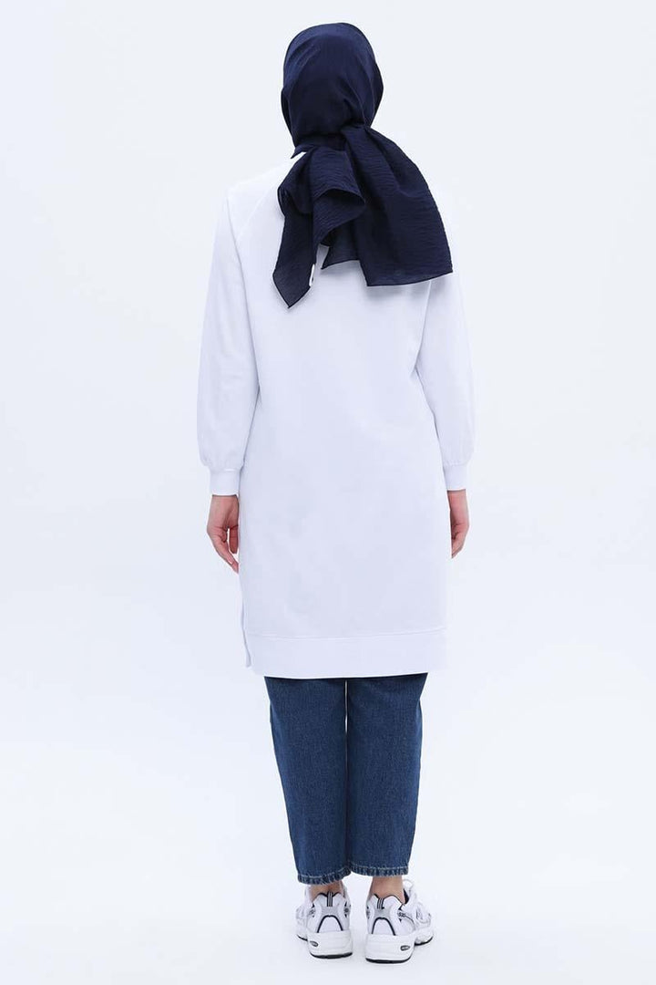 TLD Women Allday White Embroidered Sweat Tunic - Toowoomba